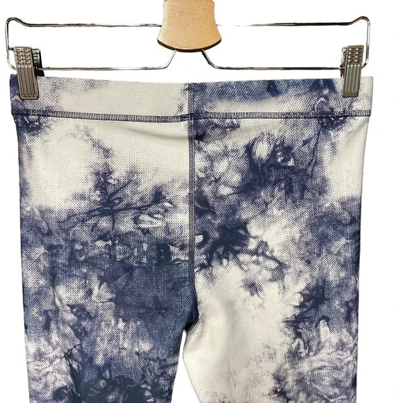 Terez x Peloton Navy Blue Tie Dye Leggings Green Logo Size Medium - Picture 6 of 8